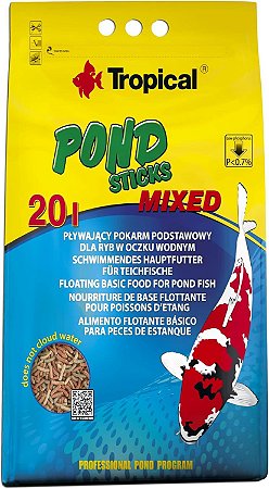 Ração Tropical Para Carpas Pond Sticks Mixed 4kg 50L