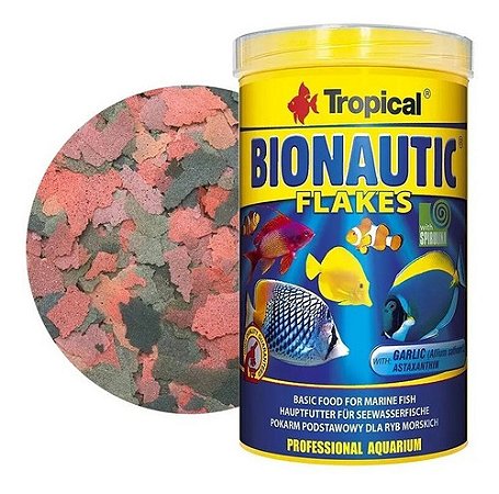 Ração Para Peixes Marinho e Onivoros Tropical Bionautic Flakes 50G