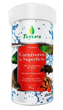 Ração Para Peixes Carnívoros de Superfície Poytara 85g