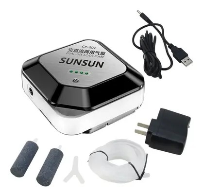 SEMI NOVO - Compressor Ar No-break Bateria Cp-101 Aquário Sunsun Bivolt