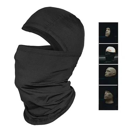 Balaclava Articulada Touca Ninja Moto Térmica Uv Preto