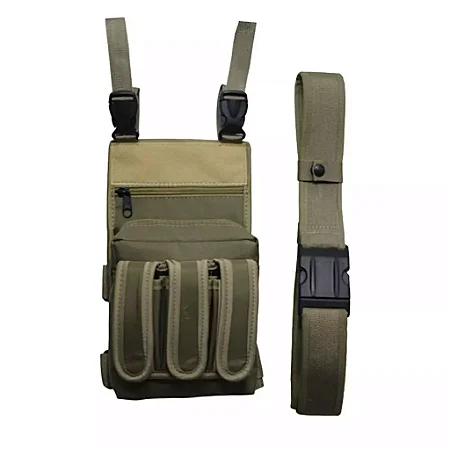 Pochete de Perna + Cinto Tático de Guarnição N.A Militar Preta,Verde e Tan
