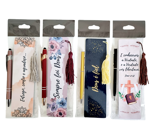 KIT C/12 MARCADOR DE LIVROS C/ TASSEL - CRISTÃO