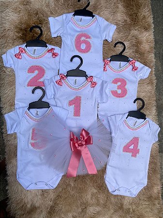 Kit mesversário Clássico 6 peças -Ganhe 1 saia tutu