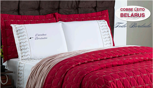 COBRE LEITO BELARUS  KING TODO BORDADO