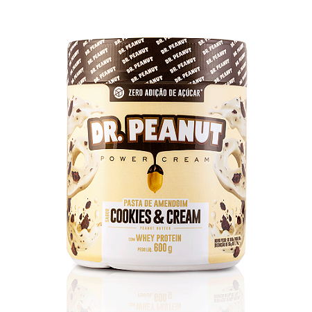 Pasta de Amendoim Dr. Peanut 600g - Sabor Cookies and Cream