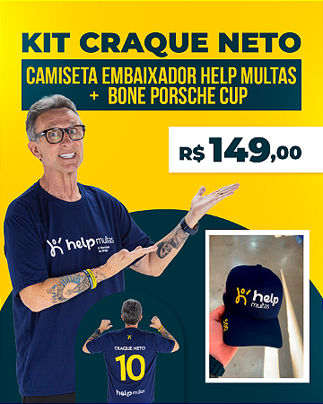 Kit Boné Azul + Camiseta Embaixador Help Multas