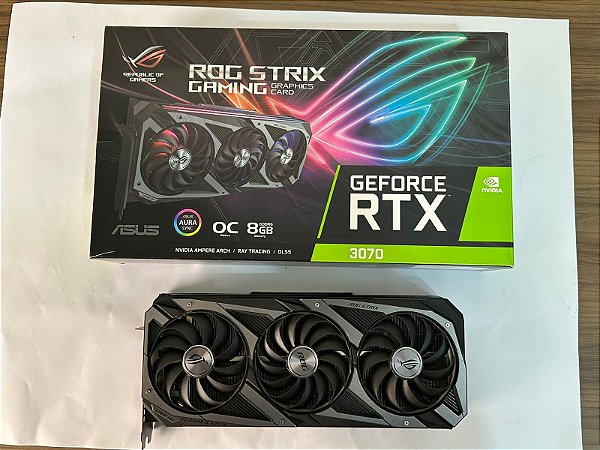 Placa de Vídeo RTX 3070 Asus ROG Gaming NVIDIA GeForce Strix Placa de Vídeo RTX 3070 Asus ROG Gaming NVIDIA GeForce Strix