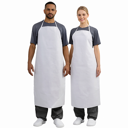 Avental PVC Branco 1,20 X 0,70 Com Tira Reforçada Cozinha