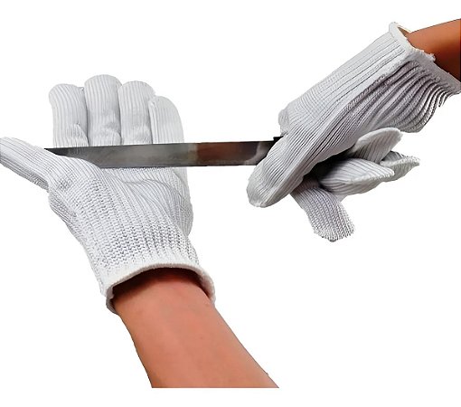 Luva 4 Fios de Aço Resistente a Cortes Par