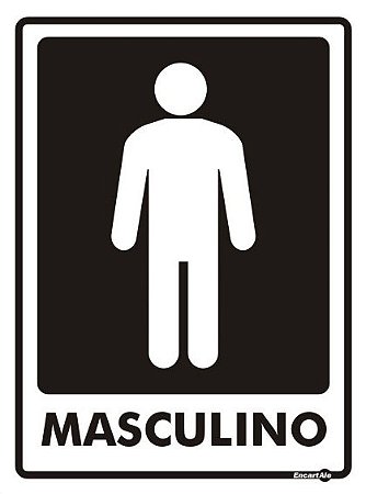 Placa Banheiro Masculino 15x20cm