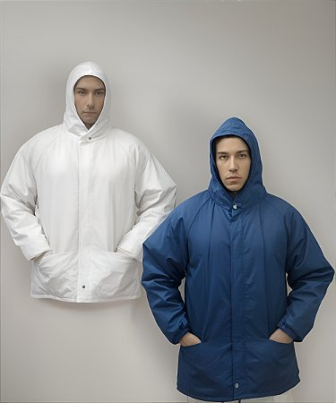 Japona Térmica de Nylon c/ Capuz e Bolsos, Ziper p/ Câmara Fria