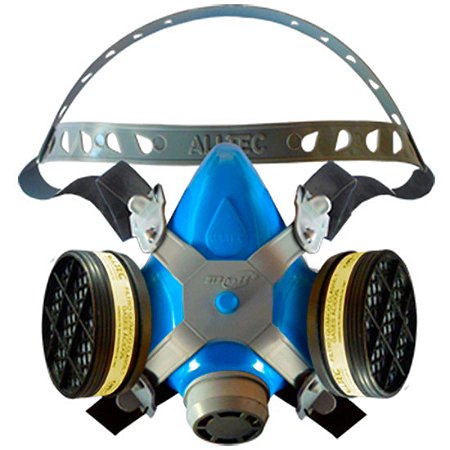 Máscara Respirador AZ02 c/ 4 Filtros VO/GA Gases Tintas Solventes