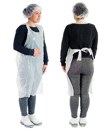 1000 Avental Plástico Descartável Impermeável Branco 1,20 X 0,70cm