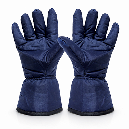 Luva Térmica Nylon Azul p/ Câmara Fria Impermeável Até -35°C