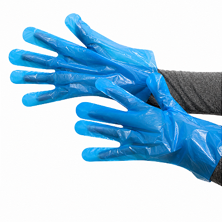 Luva Plástica Impermeável Azul Alta Densidade c/ 1000 unidades