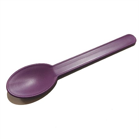 Colher Biodegradável Reforçada Sobremesa Cor Roxa Açaí Cx. 200 und.