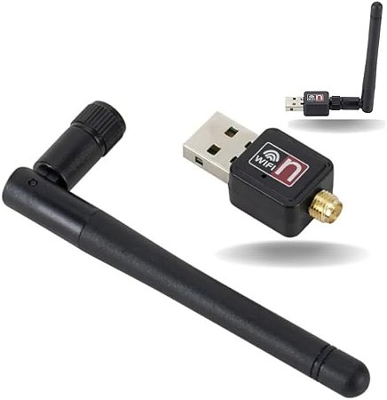 Adaptador Wifi Wireless 2.0 802.11N 1800Mbps 2.4MHz Preto RTL8188