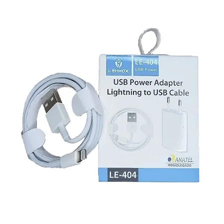Carregador Completo Lightning Lehmox LE-404 10W IPhone Branco