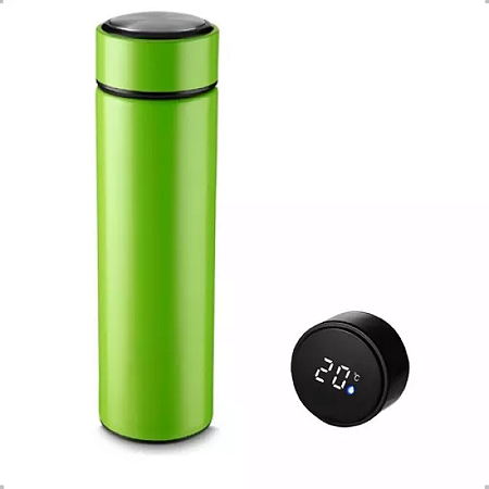 Copo e Térmica Smart Cup com Display Led Sensor de Temperatura 500ml Verde