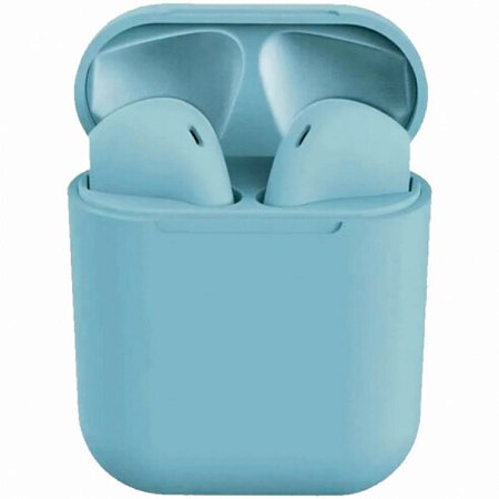 Fone de Ouvido Com Fio Bluetooth 5.0 Airpods InPods 12 Stereo 40mW Azul 7898506724598