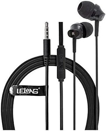 Fone de Ouvido com Fio Lelong Zero Ruído LE-0201 X-bass Preto
