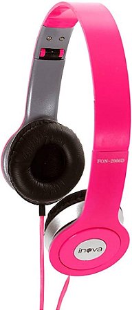 Fone de ouvido Estéreo Inova FON-2066D 20Hz Com Fio P2 Rosa