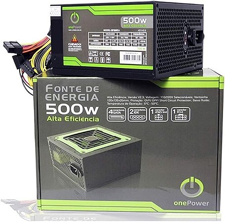 Fonte de Alimentação Onepower 500W ATX MP500W3-1 Preta