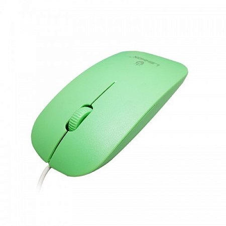 Mouse Ultra Fino Com Fio USB Optico para Escritório Lehmox LEY-1564 Verde