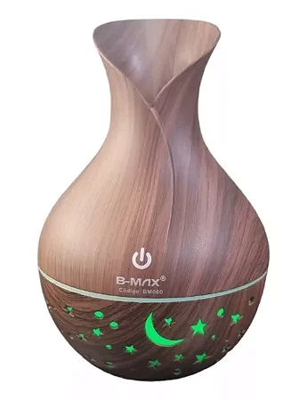 Umidificador de Ar com Lampada Led 130ML BM060 B-Max Madeira 130ml