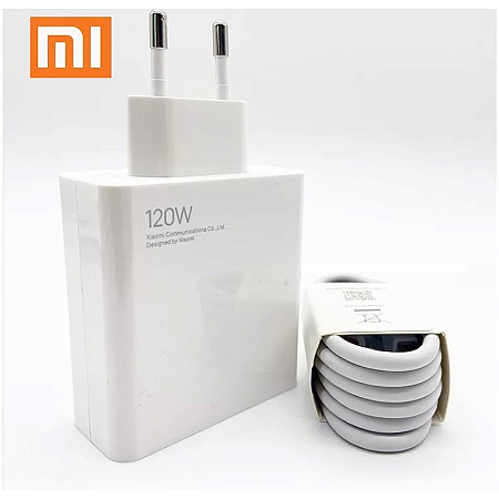 Conjuto carregador cabo e fonte Xiaomi 120W- Branco
