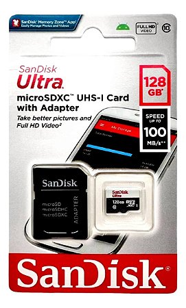 Cartão de Memória Sandisk Ultra SDSQUNS-128G-GN6MN 128GB 80MB/s UHS-I Classe 10