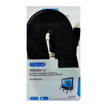 Cabo Hdmi 1.4 5Metros Ultra Hd IT-Blue