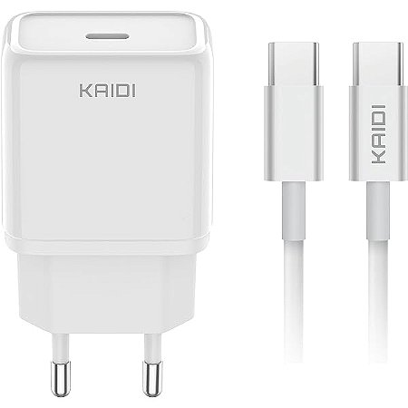 Carregador Turbo PD 20W Tipo C para Tipo C KD-108C Kaidi