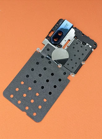 Moldura traseira com lente e NFc Motorola Moto One Hyper Azul