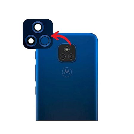 Lente câmera traseira Motorola E7 Plus Azul
