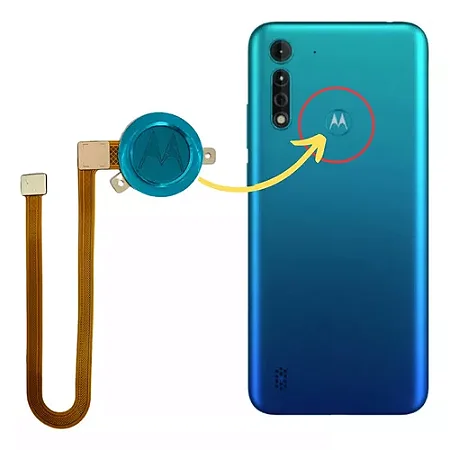 Flat botão impressão digital Motorola Moto G8 Power Lite Azul