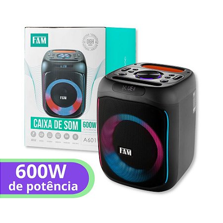 Caixa De Som Bluetooth 600W - Fam - A601