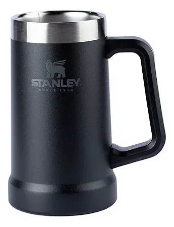 Caneca Térmica Stanley 709Ml Chopp E Cerveja Em Aço Inoxidável Preto