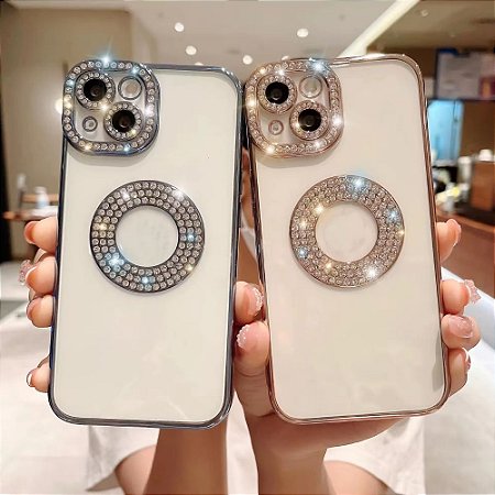 Capinha Diamond Glitter Transparente Para Iphone 15 Pro