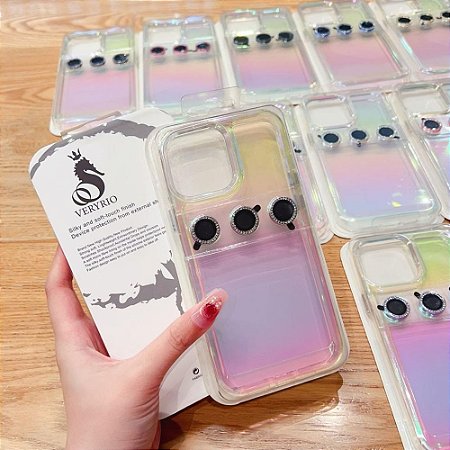 Capinha Holográfica Com Película Para Câmera Para Iphone 12 Pro