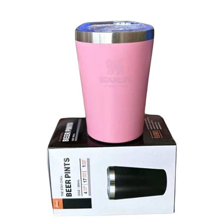 Copo Térmico Stanley 350Ml Beer Pint Stl Rosa Claro Em Aço Inox Com Tampa