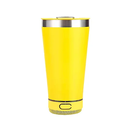 Copo Térmico Stanley Beer Pint Musical 420Ml Amarelo Em Aço Inox E Caixa De Som Bluetooth, Com Abridor