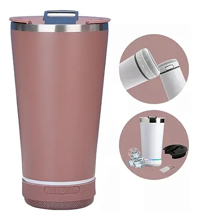 Copo Térmico Stanley Beer Pint Musical 420Ml Marrom Em Aço Inox E Caixa De Som Bluetooth, Com Abridor