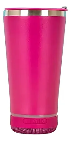 Copo Térmico Stanley Beer Pint Musical 420Ml Rosa Neon Em Aço Inox E Caixa De Som Bluetooth, Com Abridor