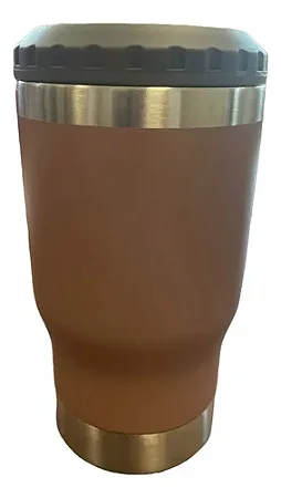 Copo Térmico Stanley Beer Pint Suporte Long Neck 420Ml Marrom Em Aço Inox
