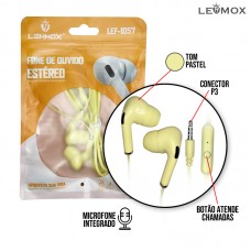 Fone Com Fio Lehmox Lef1057 Estéreo Com Microfone Amarelo
