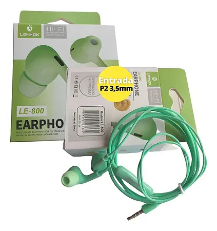 Fone Com Fio Lehmox Lef1057 Estéreo Com Microfone Verde