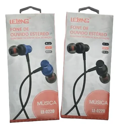 Fone Estéreo P2 Lelong Le0220 Com Microfone Embutido Preto