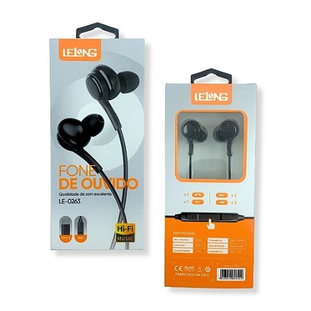 Fone Tipo-C Lelong Le0263 Com Microfone E Controle De Volume Branco